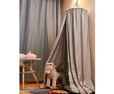 EUGAD Betthimmel Baby Kinder, Baldachin Bettvorhang Kinderzimmer, Deko für Kinderzimmer Schlafzimmer Spielzimmer, Moskitonetz Insektenschutz für Prinzessin und Prinz, Mädchen Junge Baby Kinder (grau)