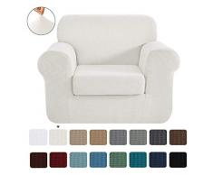 CHUN YI 2-Stück Jacquard Sofaüberwurf, Sofaüberzug, Sofahusse, Sofabezug für Sofa, Couch, Sessel, mehrere Farben (1-Sitzer, Beige)