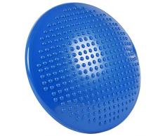 MSPORTS Ballsitzkissen inkl. Pumpe und Übungsposter | ca. 32 cm Durchmesser mit Noppenoberfläche - ideal für Sport/Fitness | Sitzkissen Balancekissen Sitzunterlage Rückenkissen (Blau)