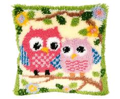 Beyond Your Thoughts Eule Knüpfkissen für Kinder und Erwachsene zum Selber Knüpfen DIY Kissen Latch Hook Kit 41 x 41 cm
