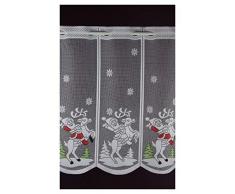 Scheibengardine nach Maß Weihnachtsmann Jacquard Lamellenpanneau Weihnachten Christmas Winterzeit -individuell in der Breite kürzbar- Höhe 50 cm - Breite 15,5 cm Schritten wählbar Weiß Bunt