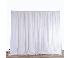 UKMASTER 3 x 6m Seide Hintergrund Vorhang Tüll Fotografie Vorhang für Hochzeit Feier Studio Geburtstag Baby Shower Dekoration Weiß (3 x 6 M)