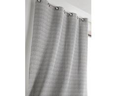 Linder 1570/19/47030/377FR Vorhang geometrisches Muster Schwarz Polyester/Leinen 140Â x 240Â cm