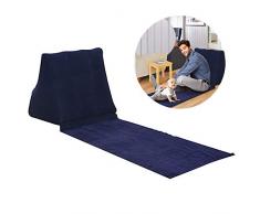 Esplic Ausklappbar Dreieck Thai Kissen, Aufblasbare Keil PVC Weiche Beflockung Kissen Mit Sitzpad, Klappbar Tragbare Dreieck Rest Kissen Für Strände Parks Outdoor Camping Büro Relax