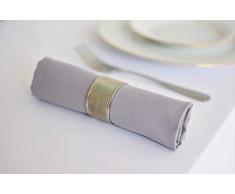 Rollmayer 4er Set Stoffservietten Kaffeeservietten Tischservietten Kollektion Vivid (Silbergrau 31, 40x40cm)