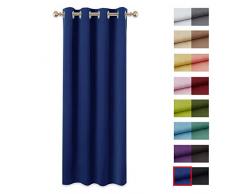 PONY DANCE Vorhänge Kinderzimmer Junge - Gardinen Blickdicht Thermo Vorhang Blickdicht Gardine Blau Verdunkelungsgardinen Ösenschal, 1 Stück H 210 x B 132 cm