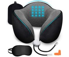 Adkwse Reisekissen, 100% Memory Foam Reise Nackenkissen, Reisen Kissen Mit Ergonomischer 360° Stützfunktion, Adjustable U Geformte Hals Kissen Nackenhörnchen Ideal Für Flugzeug, Auto, Zuhause und Büro