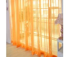 Nibesser Transparente Gardine Vorhang Dekoschal Fensterschal aus 100% Polyester 100x200cm 1 Stück (Orange)
