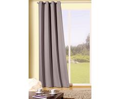 heimtexland ® Thermo- Verdunklungsgardine Ösenschal isolierend verdunkelnd schalldämmend Blickdicht Gesund Wohnen Vorhang ÖKOTEX Gardine HxB 245x135 Schlamm Typ139