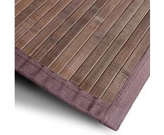 casa pura Bambusteppich Tibet (Braun) | für Bad und Wohnzimmer | natürlich wohnen Bambus | Bambusmatte in vielen Größen (50x80 cm)