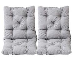 Ambientehome 2er Set Sitzkissen und Rückenkissen Sessel Hanko, grau, ca 50 x 98 x 8 cm, Polsterauflage