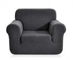 E EBETA Elastisch Sofa Überwürfe Sofabezug, Stretch Sofahusse Sofa Abdeckung Hussen für Sofa, Couch, Sessel 1 Sitzer (Dunkelgrau, 85-115 cm)
