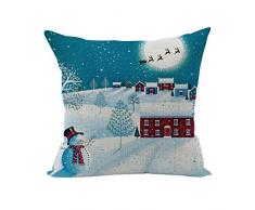 Nunubee Weihnachten Kissenbezug Dekokissen Haus Dekoration weich Quadrat Sofa Kissen Schneemann Stil 1