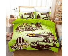 SDZSH Bettwäsche Bettbezug-Set 3-teiliges Set 1 Bettbezug + 2 Kissenbezüge– 3D Digitales Drucken Mikrofaserbettwäsche - Volle Größe,B,Queen