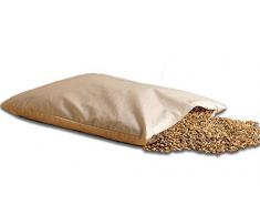 Natur Bio Dinkelkissen 40 x 60 cm mit Reißverschluss - staubdichte Baumwoll Kissenhülle (Kissen-Inlett) - mit Bio Dinkelspelz/Dinkelspreu Füllung