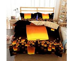 BBQTABZ Bettbezug Set Kong Mingdeng 1 Bettbezug Mit Reißverschluss Kissenbezug Jahreszeiten 100% Mikrofaser Weich Glatt Pflegeleicht 230x260cm