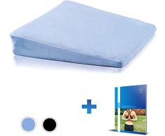 FLIPLINE Komfort Keilkissen mit samtweichem waschbarem Überzug - Wohlfühl Sitzkissen mit angenehmen Härtegrad fürs Homeoffice, Auto oder Bürostuhl