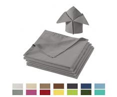 REDBEST Serviette, Stoffserviette 6er-Pack Seattle, 100% Baumwolle - Robustes, glattes Gewebe, mit Kuvertsaum, grau Größe 50x50 cm (weitere Farben)