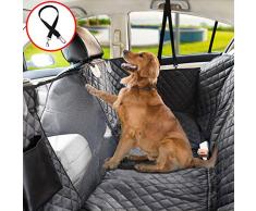 Vailge Autoschondecke für Hunde Rücksitz rutschfeste Hundedecke Auto Rückbank wasserdichte mit Sichtfenster, Kofferraumschutz Hhund mit Sicherheitsgurt für Car Van SUV (Standard(142cm W x152cm L))