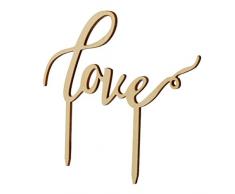 ROSENICE Love Hochzeitstorte Topper für Hochzeitsdekorationen (Holz Farbe)