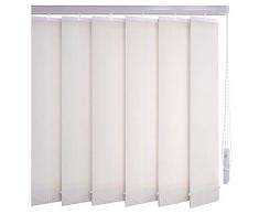 Sonnenschutz-HH® - Lamellenvorhang weiß Leinenoptik mit Streifen lichtdurchlässig - Breite 500 cm x 350 cm Höhe - Lamellenbreite 127mm Vertikaljalousie Vertikalanlage Schiebevorhang