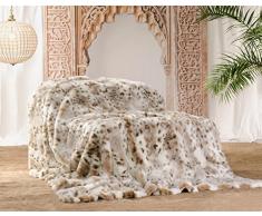 Wohnen & Accessoire Felldecke, Webpelzdecke Schneeleopard 220x240