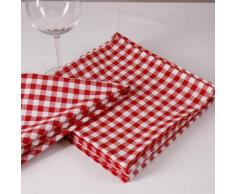 Hans-Textil-Shop Servietten Karo 1x1 cm Baumwolle - Stoffserviette, Tischdeko, Karomuster, Kariert, Landhaus, Nachhaltig (Rot, 40x40 cm)