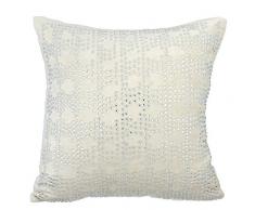 The HomeCentric Weiß Kissenbezüge 50 x 50 cm, Samt Kissenbezug, Handgemachte Dekokissenbezug Elfenbeinweiß - Sharing My Charm