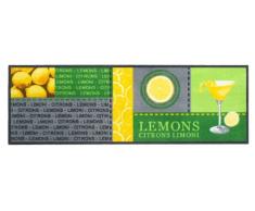 Küchenläufer Küchenmatte Küchen Läufer Dekoläufer für Küche und Bar Der Hingucker in Ihrer Küche waschbare Küchenläufer Küchendeko Modell ,,COOK & WASH lemons Citron Citro Zitrone Limone Lemon gelb grün grau Größe ca. 50 x 150 cm