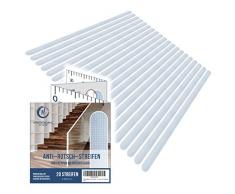 HYGGENDAHL 20x Anti-Rutsch Streifen für Treppen I Selbstklebender Rutschschutz Transparent I Klebestreifen mit Positionier-Schablone