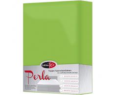 CelinaTex Perla Boxspringbett Wasserbett Topper Spannbettlaken 180x200 - 200x200 cm grün Baumwolle Bettlaken Spannbetttuch 0004267