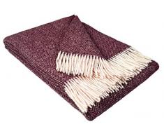 STTS International Wolldecke Wohndecke Tagesdecke Schurwolldecke 100% Schurwolle Woll-Plaid 140 x 200 cm Tirol Rot