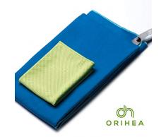 OriHea Sporthandtuch, Mikrofaser Handtücher mit Tasche 2er-Set, Schnelltrocknende, Ultra-Leicht, Microfaser Badehandtuch groß 180x80cm, Kühltuch 100x30cm, Handtuch für Reisen, Fitness, Hot Yoga