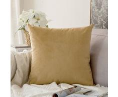 MIULEE 1 Pcs Samt Kissenbezug Kissenhülle Dekorative Kissenbezug Dekokissen Sofakissen Lendenkissen Wurfkissenbezug Kissenhülle Khaki 18 x 18 inch 45 x 45 cm
