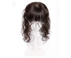 Curly Echthaar-Krone Topper mit Pony, für Damen, 10 x 12 cm, Seide