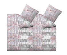 BaSaTex 4 Teilig Microfaser Bettwäsche Ruben 135x200 + 80x80