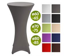 Beautissu Stretch Stehtisch Husse Stella für Bistrotisch Ø 60-65 cm Elegante Stretch-Husse Anthrazit als Tisch-Überzug in div. Farben & Größen