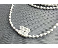 EFIXS Rollokette aus PVC (Bedienkette) - 240 cm Bedienlänge (480 cm Umlauf) - 4,5 x 6 mm - für Rollos, Jalousien, Lamellenvorhänge, Farbe: Weiss