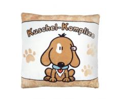 Die Geschenkewelt 42386 Plüsch-Kissen, Motiv Kuschel-Komplize, kleines Zierkissen, 25 cm x 25 cm