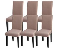 Fuloon Stuhlhussen 6er Set Universal Stretch Stuhlkissen Sessel überzug stuhlbezüge Stuhl Abdeckungen für Weihnachten, Esszimmer, Moderne Hochzeit Bouquet, Restaurant Dekor (6 Stück)
