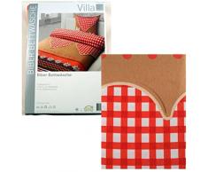 Warme Biber Bettwäsche Herzen und Edelweiss 135 x 200 cm