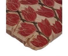 The HomeCentric Luxus perlbeiger kissenhüllen, Samt Applique Blumen-Thema dekokissen, 50x50 cm Kissenbezug, Blumen zeitgenössisch Sofa Kissenbezüge, Platz Samt dekokissen - Blooming Tulips