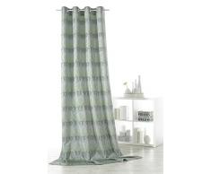 moderner Barock Ösenschal blickdicht in lime türkis HxB 245x140 cm Dekoschal Ornamente mit eldem Perlmutt Glanz und Farbverlauf aqua petrol - Gardine mit sehr schönem Fall - hochwertige Qualität - Vorhang Typ359