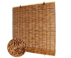 Refue Schilfrollos für Außen Seitenzug Fenster Tür Bambusrollos Interne/Externe Installation, Anti-Mehltau, Feuchtigkeitsbeständig