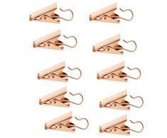 Sharplace 10x Klassisch Vorhang Klemmen, Blickdicht Gardinen Festhalten Zusatz für Wohnzimmer Kinderzimmer Gardinen - Gold