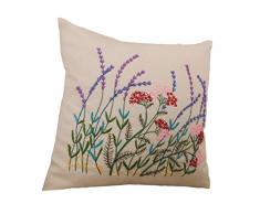 perfeclan Stickkissen Kreuzstich Stickset Kissen, Kissenbezug Kissenhülle für Anfänger, Handwerker, Erwachsene - 42x 42 cm - Lavendel