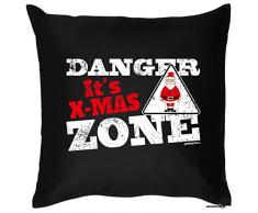 Kissen mit coolem weihnachtsmotiv - Danger its X-Mas Zone - Geschenk - Zierkissen für Couch und Bett