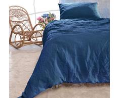 Leinen-Bettwäsche Set Sintra 135x200cm + 40x80cm blau