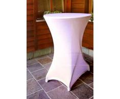 Stehtischhusse Stehtischbezug Elegante Stretch Husse Tischüberzug Bistrotisch Tisch Hochzeit Geburtstag Feier (Weiß)