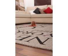Lalee 347180486 Teppich / Sisal Optik / Flach / Küche / Muster : Metropole / Silber / Grösse : 120 x 170 cm